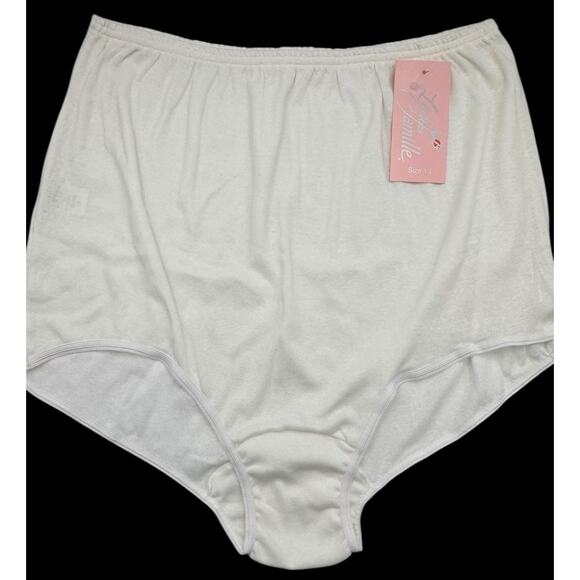 Vintage Lady Camille 2 Pair Underwear Granny Panties Size 13 Solid White Cotton - Picture 3 of 8
